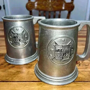 Vintage RWP- Wilton Pewter Steins, Mugs, Golf Emblem, Barware,